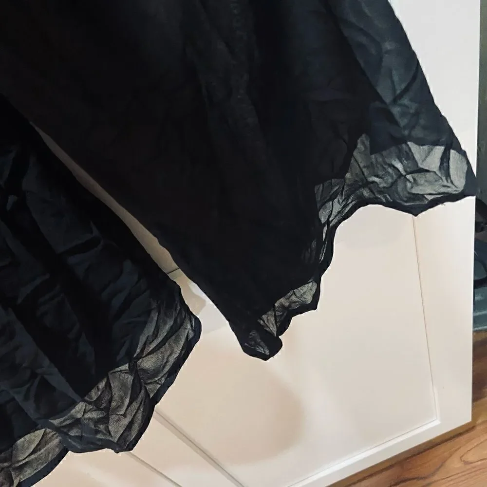 TORRID Black Lace Inset Bell Sleeve Babydoll Sheet Chiffon Top Size 0